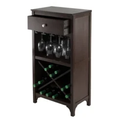 Ancona Wine Cabinet Modular Set Wood/Black - Winsome -Furniture Series Store GUEST fc8aed7f 69e4 4a95 af49 3528002891b8
