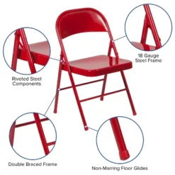 Flash Furniture 2 Pack HERCULES Series Double Braced Metal Folding Chair -Furniture Series Store GUEST fccbbfa2 ffd6 4784 bffd e059cbab6ae4