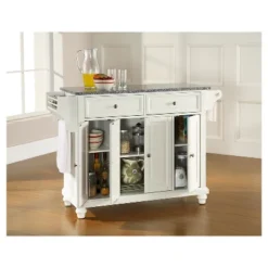 Cambridge Solid Granite Top Kitchen Island - White - Crosley -Furniture Series Store GUEST fd5161bb 6748 4553 aa3a 0b7ebc8aba7f