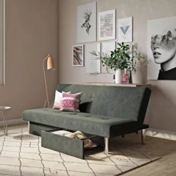 Saddie Futon With Storage Drawers Gray - Room & Joy -Furniture Series Store GUEST fd72d9da c1db 4348 8d7b 382050ca8b77