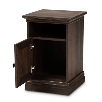Nolan 1 Door Wood Nightstand Brown/Black - Baxton Studio 1 Nolan 1 Door Wood Nightstand Brown/Black - Baxton Studio